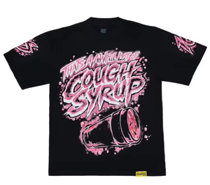 Camiseta de manga corta para hombre, de punto 100% algodón, corte holgado, de marca popular y alta calidad, con estampado 'THAT'S a AWFUL LOT of COUGH SYRUP' - Product Image 1