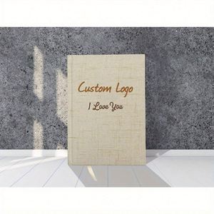 A3 Leather Cover Spiral Address Book 80 Sheets Self-Guided Ceremony Organizer Mental Health <b>Journal</b> Fabric Foil Self-Care - Product Image 3