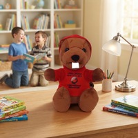 Jouet en peluche personnalisé, castor en peluche, jouet en peluche doux avec chemise rouge et impression de logo