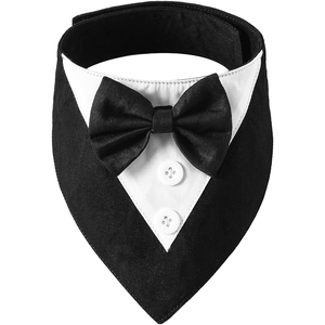 מותאם אישית tuxedo כלב חתונה שמלה מוצק בנדנה פוליאסטר עם bowtie עבור חתול יום הולדת תחפושת עבור כל החג - Product Image 1