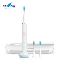 Cepillo de Dientes Eléctrico Sónico Seago SG-998 Profesional para Adultos, Recargable por Inducción, Portátil, de Viaje, con Resistencia al Agua IPX7