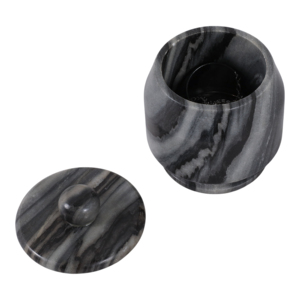 Vaso in marmo con coperchio, decorazione d'arredo per soggiorno, ufficio, tavolo, stile contemporaneo - Product Image 2