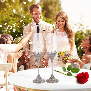 Ensemble <span class=keywords><strong>de</strong></span> Flûtes à <span class=keywords><strong>Champagne</strong></span> en Cristal, Verres <span class=keywords><strong>de</strong></span> Mariage pour les Mariés, Coupes à Toast pour Couples, Coffrets Cadeaux pour Fiançailles, Mariage et Pendaison <span class=keywords><strong>de</strong></span> Crémaillère - Product Image 5