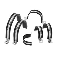 Collier de serrage en U en acier inoxydable avec caoutchouc, à deux trous, type selle