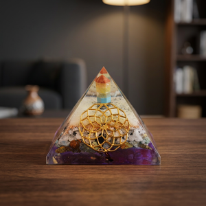 Crystal Orgone Pyramid <b>Chakra</b> Bounded Point Life Feng Shui Style Handpolished Durable Gemstone Mascot Meditation Business Gift - Product Image 3