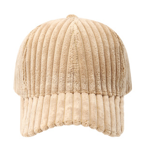 Autumn Winter Beanie Solid Color Thick Corduroy Baseball Cap Unisex Warm Windproof Hat 56-58cm Adult Outdoor Wear Custom Embroid - Product Image 5