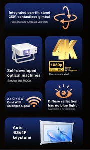โปรโมตโปรเจ็คเตอร์ WiFi 6ขนาดเล็กตั้งได้สำหรับสมาร์ทโฟนที่สะท้อนหน้าจอเดียวกันสำหรับแล็ปท็อป - Product Image 2