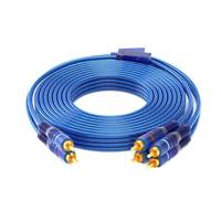Cable de audio RCA con conector moldeado por inyección, con cable trenzado de cobre sin oxígeno de alta calidad y conectores chapados en oro.