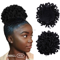 WP-15QT Nuova Collezione: Extension per Capelli Afro Puff Dreadlocks con Clip, Coda di Cavallo Corta con Elastico, Chignon Afro Finto Dread Locs