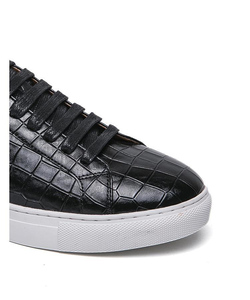 Scarpe Casual da Uomo in Pelle di Coccodrillo, Basse con Lacci, Comode e Antiscivolo per Attività all'Aperto e Quotidiane - Product Image 2