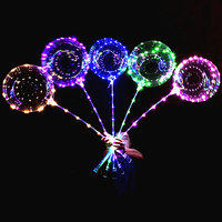 Ballons Bobo en gros avec guirlande lumineuse LED, licorne, fleur, étoile, décoration de fête, ballons lumineux avec bâtons