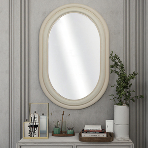 Tay độc đáo làm bằng gỗ và vải khung tường gương thích hợp cho phòng thay đồ hoặc phòng ngủ cổ điển Vanity gương sử dụng - Product Image 1