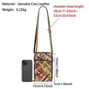 AndoBag Women's <b>Crossbody</b> <b>Phone</b> Bags Small Woven Genuine Leather Shoulder Bag Multi-Color <b>Purse</b> with Adjustable Strap 3226 - Product Image 2