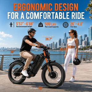 Vélo électrique tout-terrain eAhora Romeo Pro 3 60V 80AH, suspension intégrale, pneus larges 26'' * 4.0, VTT électrique - Product Image 2
