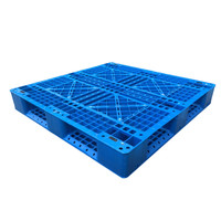 Palette en plastique Euro standard robuste et durable en PEHD, simple face, recyclable, avec trois patins, 1100*1100*150, vente en gros
