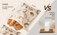 Grands sacs à pain en lin et cire d'abeille, sacs à pain au levain, réutilisables, pour congélateur, cuisson, cadeau pour pain fait maison, pain de mie, stockage alimentaire
