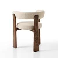 Chaise de salle à manger minimaliste italienne haut de gamme pour usage domestique, fauteuil en bois massif en forme d'arc, style Wabi-sabi, luxe léger, coussin moelleux