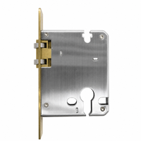 Corps de serrure de porte en acier inoxydable P60 avec plaque de languette carrée en cuivre pour ensemble de serrure de porte en bois, directement de l'usine