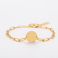 Bracelet chaîne à maillons ronds en acier inoxydable Ywyougang, personnalisable par gravure, multicolore pour femmes, à porter au quotidien et en cadeau