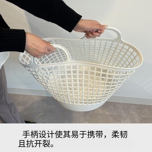 Laundry <b>Basket</b> Round Plastic Storage <b>Basket</b> Portable Clothing Organizer Multi Size Bathroom Wash Basin <b>Basket</b> - Product Image 5