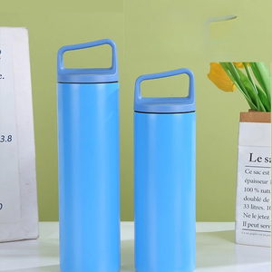 Bouteille d'eau isotherme en acier inoxydable 304 de 450 ml et 600 ml, tasse droite mate avec couvercle à poignée de transport pour les voyages en extérieur - Product Image 1