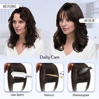 Frange en cheveux synthétiques haute température, postiche une pièce sans couture, extensions de pattes d'ange, OMBRE SW65