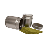 Vente en gros 30g facile à ouvrir anneau tirer métal peut noir rond soudure Matcha boîte 50g pot de thé en blanc argent noir pour le stockage