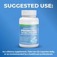 Probiotiques en gros 40 milliards de UFC en capsules, 10 souches, prébiotiques, pour la santé immunitaire et digestive, 40 milliards de probiotiques en capsules