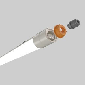 IK08 IP65กันน้ำป้องกันการกัดกร่อน110 lm/w ไฟ LED เชิงเส้นที่สามารถเชื่อมโยงได้5.8กิกะเฮิร์ตซ์เซ็นเซอร์ไมโครเวฟอุตสาหกรรมไฟ CE ROHS - Product Image 1