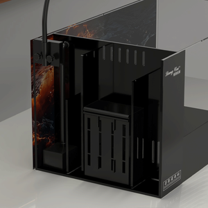 Kleine 24l Vierkante Glazen Milieuvriendelijke Moderne Desktop Kant Overloop Zoetwater Aquarium Voor Kantoor - Product Image 3