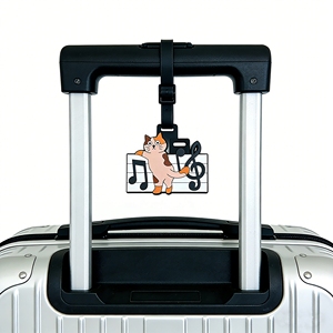 Custom Design 3D Raised Embossed Logo Travel <b>Suitcase</b> Hanger Soft PVC Rubber Blank Luggage Tag with <b>Strap</b> - Product Image 3