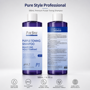 PURE STYLE <span class=keywords><strong>Shampoo</strong></span> Viola Senza Solfati <span class=keywords><strong>pH</strong></span> 6.2 Formula Delicata Neutralizzante Tonalità Gialle per Capelli Colorati 500ml - Product Image 2