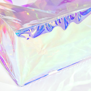 Popular Raiser PVC Holographic Tote Bag para mujeres con logotipo impreso personalizado ISO9001 Y 14001 Certificado 0,3-0,5mm de espesor - Product Image 4