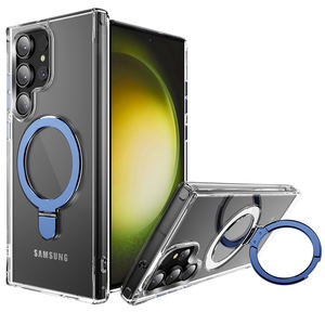 Funda de teléfono transparente con soporte para <span class=keywords><strong>Samsung</strong></span> para <span class=keywords><strong>Galaxy</strong></span> S23 S10 A51 A72 con soporte magnético oculto para teléfono móvil para S25 S24 - Product Image 1