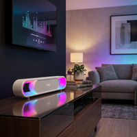 Haut-parleur audio portable personnalisé 16W avec logo, mini barre de son sans fil pour ordinateur portable, petite taille, basses puissantes, barre de son avec lecture USB