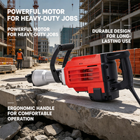 Marteau perforateur électrique de démolition robuste 3500W, briseur de béton avec burins pour travaux de construction et de rénovation