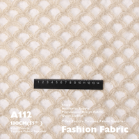 Tissu en maille brodé 3D à motif vague festonnée, dentelle de tulle texturée transparente et douce pour robes, décors de photographie et décoration