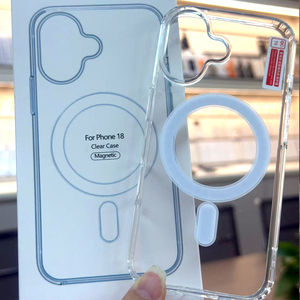 Nouvelle arrivée, coque de téléphone transparente en TPU acrylique pour iPhone 16e 17 Air, anti-jaunissement, coque magnétique transparente pour iPhone 18 Pro Max - Product Image 2