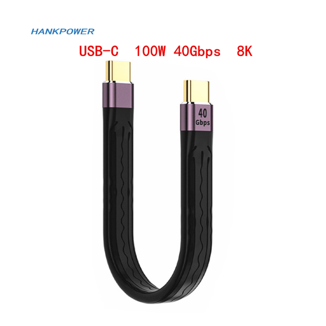 USB4.0 Gen3 Type-C Data Extension Cable PD 100W 5A Fast Charging USB C Male to Type C Male USB 4 FPC Cable 40Gbps 8K