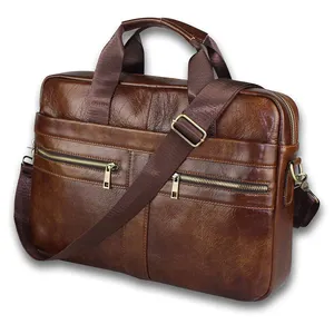 2023 Wholesale Genuine Leather Briefcase Fashionable Bag For Men Business Laptop Bags