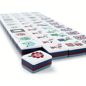 Jeu de <span class=keywords><strong>Mahjong</strong></span> Américain Bleu de Luxe Moderne en Acrylique à 4 Couches Anti-Décoloration, Gravure Laser, Tuiles de <span class=keywords><strong>Mahjong</strong></span> et de Poker, Vente Chaude - Product Image 2