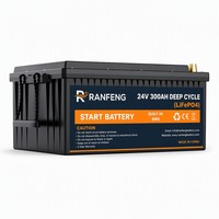 Paquete de Baterías LiFePO4 de 24V 25.6V 100Ah-300Ah para Camiones, Aire Acondicionado de Estacionamiento, Arranque, Ciclo Profundo, 6000 Ciclos