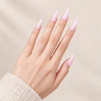 En gros, Faux ongles à presser longs forme cercueil, Rose laiteux, 32 pièces, en plastique ABS, étanches, pour nail art DIY