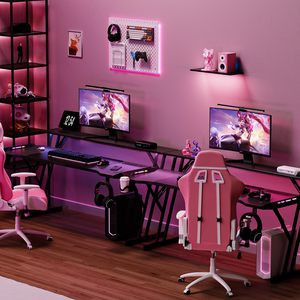 <span class=keywords><strong>Bureau</strong></span> de jeu intelligent en fibre de carbone noir <span class=keywords><strong>avec</strong></span> lumières LED Table de jeu <span class=keywords><strong>avec</strong></span> prise de courant Bureaux de travail ergonomiques pour <span class=keywords><strong>bureau</strong></span> à domicile - Product Image 2