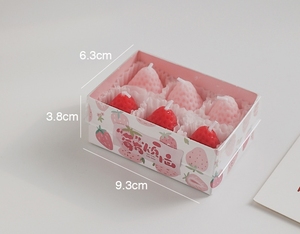手作り大豆ワックス赤いイチゴの形の香りキャンドルかわいいクリエイティブな誕生日プレゼント - Product Image 3