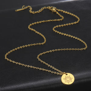 قلادة مستديرة بدلاية من Myshape بدلاية على شكل نجمة شمس من الفولاذ المقاوم للصدأ ، سلسلة ذهبية اللون ، هدية مجوهرات للسيدات والفتيات - Product Image 4