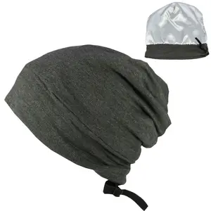 Bonnet de sommeil en Satin réglable, Bonnet ample doublé de soie pour la nuit