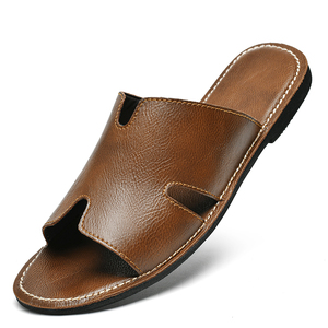 Nuovi prodotti 2025 all'ingrosso all'aperto pantofole da <span class=keywords><strong>uomo</strong></span> fatte a mano sandali <span class=keywords><strong>in</strong></span> pelle scivoli calzature sandali piatti - Product Image 1