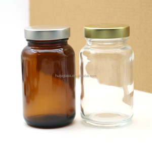Bouteilles en verre ambré vides de 250 ml pour capsules, contenants pour pilules de compléments alimentaires avec bouchon sérigraphié - Product Image 4