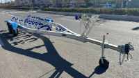Remorque bateau à double essieu en aluminium, capacité 2835 kg, rouleaux oscillants, remorque marine